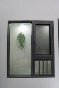 Fenêtre à battant de haute qualité série 110 pour cuisine et villa, à commande manuelle, avec cadre en alliage d'aluminium et verre trempé - Product Image 5