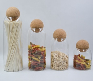 Toples Penyimpanan Kaca Borosilikat Besar dari Kayu, Gabus Atas Logo Yang Disesuaikan - Product Image 5