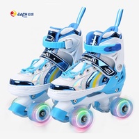 Chaussures de roller à roulettes clignotantes EACHkids Soy Luna, 4 roues, quad, réglables, en PU, à acheter pour les enfants