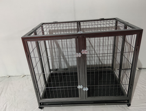 Kandang anjing tabung logam tugas berat portabel kandang anjing besar dapat dilipat dengan pemisah - Product Image 3