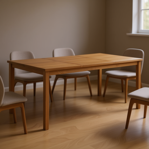 Mesa de Comedor de Madera de Teca Sólida Natural de 78.7x39.4x30.3 Pulgadas - Product Image 2