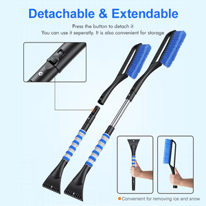 Pengeruk es multifungsi ergonomis, sikat salju dapat dilepas dan dilepas dengan ergonomis