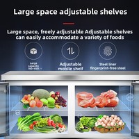 Table de préparation de sandwichs à marque privée, réfrigérée, 2 portes, 8 bacs, refroidissement par ventilateur, plan de travail en acier inoxydable 304 pour les petites entreprises et les startups