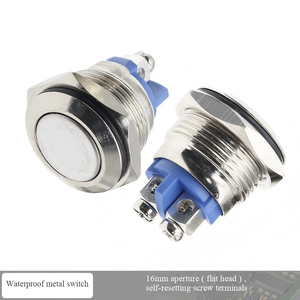 Interrupteur 1NO 3A 220V en acier inoxydable argenté de 16 mm, tête bombée/plaine, IP65, pour applications domestiques et automobiles - Product Image 5