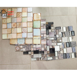 Piastrelle in <span class=keywords><strong>Mosaico</strong></span> di Vetro Dorato per Bagno, Piastrelle in Vetro per Piscina, Piastrelle in <span class=keywords><strong>Mosaico</strong></span> di Vetro Stampato per Rivestimento Parete - Product Image 4