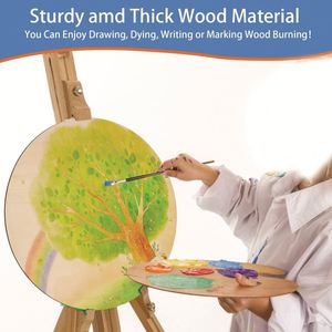 Cercles en bois de contreplaqué vierges en gros pour la peinture DIY, l'artisanat et les sous-verres ronds naturels en bois - Dropshipping - Product Image 2
