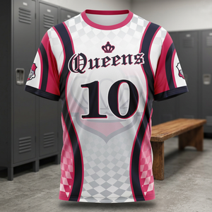 Camiseta deportiva sublimada personalizada para mujer, Diseño de equipo, tela de rendimiento transpirable, número y logotipo personalizados - Product Image 3