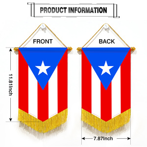 Wholesale Mini Pennant Car Flags 20x30cm Puerto Rico Wall Decor <b>Small</b> Ornaments Hanging Digital Printing Satin Material - Product Image 4