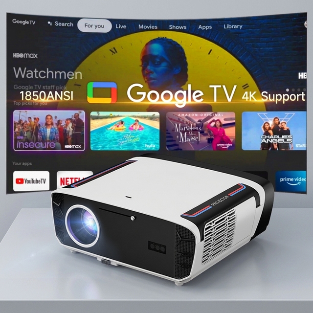 Direct Manufacturer GTV LCD Projector 1850ANSI 1080p Support 4K TOF Auto Focus HIFI STEREO LED Lamp Portable