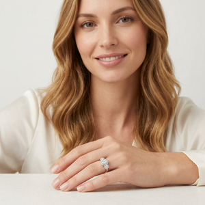 Anillo de Compromiso y Boda con Diamante Natural de Corte Redondo de 0.43 Ct para Mujer, Plata de Ley 925, Joyería Fina al por Mayor - Product Image 5