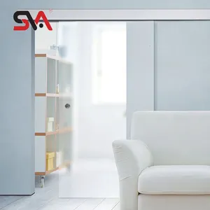 SVA-084 Hydraulic Modern Balcony Frameless Single Track Pivot Wheels Soft Close Roller System Glass Shower Sliding Door Hardware