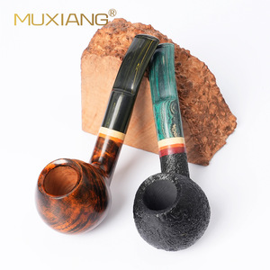 MUXIANG Tobacco Pipe Bent Type Solid Wood Smoking Accessory For Men Gift - Product Image 2