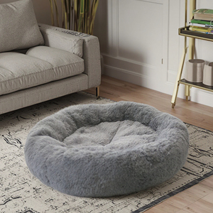 Luxury Plush <strong>Pet</strong> <strong>Cushion</strong> Soft Faux Fur Donut <strong>Bed</strong> for Dogs and Cats Round Cat Dog <strong>Bed</strong> - Product Image 1