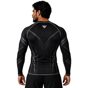 Conjunto de Camiseta de Compresión de Manga Larga para Hombre, Estampado Digital, Protección UV, Secado Rápido, Poliéster/Nailon 300g, Ropa Deportiva para Gimnasio - Product Image 5