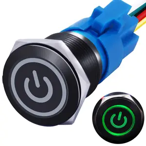 12 /16 / 19 / 22mm Momentary Push Button Switches Power Metal Stainless Steel White LED Latching Illuminated Push Button Switch