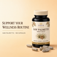 Capsules de Palmier Nain, Complément Alimentaire à Base de Plantes, 0,5 g, 100 Comprimés, Une Fois par Jour, Pour Adultes, Végétalien, Sans OGM, Soutient la Santé de la Prostate