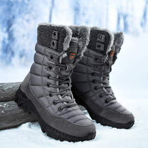 Vente en gros <span class=keywords><strong>de</strong></span> chaussures <span class=keywords><strong>de</strong></span> neige classiques et confortables pour l'hiver Bottes <span class=keywords><strong>de</strong></span> neige pour hommes en fourrure grise avec doublure en peluche épaisse au design personnalisé - Product Image 4