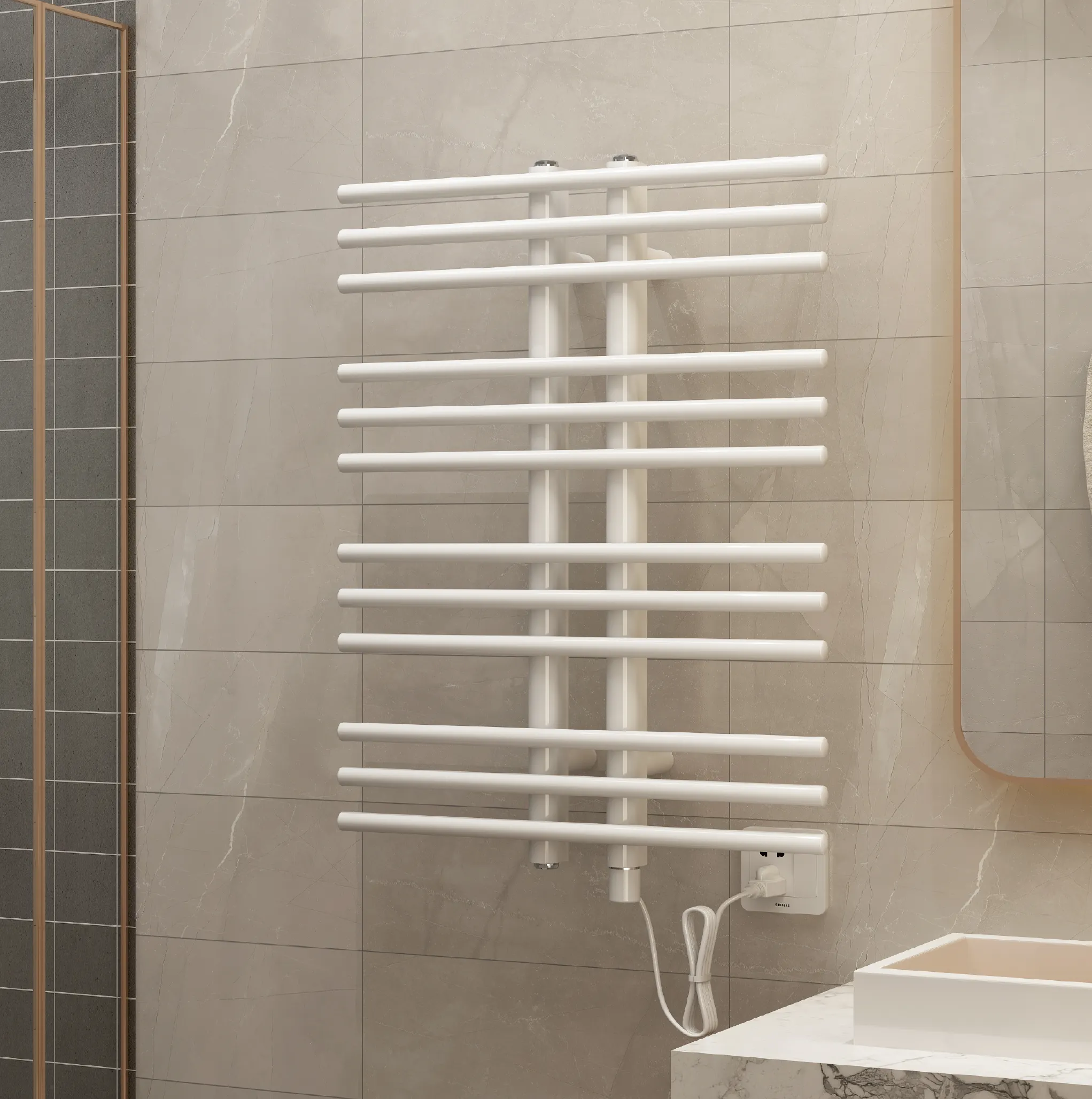 एवनफ्लो डिजाइनर इलेक्ट्रिक तौलिया रेडिएटर गर्म बाथरूम तौलिया वार्मर रैक