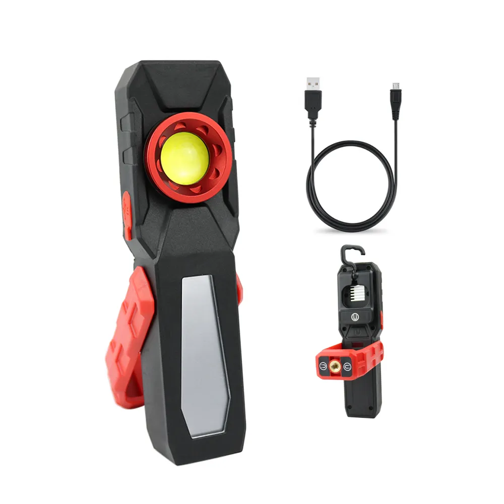 Auto Detaillering Gereedschap Opvouwbare Oplaadbare Werklampen Draagbare Waterdichte Magnetische Basis Inspectie Cob Led Werklampen