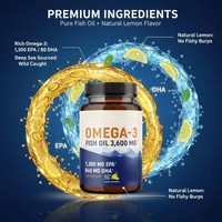 Capsules de gelée d'huile de poisson oméga 3 végétaliennes OEM EPA DHA, complément alimentaire pour le cerveau, les articulations, les yeux et le cœur