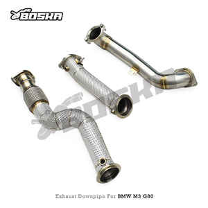 Custom in Stock 304 Stainless Steel Exhaust Downpipe or M3/M4 G80/G82 M2 G87 S58 3.0T 2021-2024 With <b>Heat</b> Shield - Product Image 3
