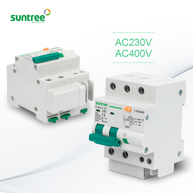 Suntree 1P/2P/3P/4P Whenzhou Mcb Miniature Earth Leakage Circuit Breakers Elcb