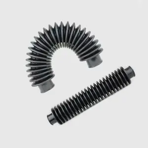 Protective rubber threaded screw cylinder rod silicone bellow