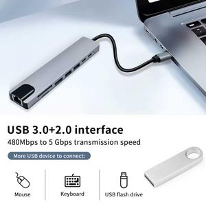 Hub USB haute vitesse 3.0 Type C <span class=keywords><strong>4</strong></span> <span class=keywords><strong>5</strong></span> 6 7 8 <span class=keywords><strong>11</strong></span> ports 3 en 1 double HDTV Type C pour ordinateur - Product Image 6