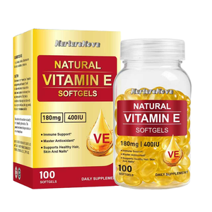 Cápsulas Blandas de Vitamina E a Base de Hierbas, Suplementos Dietéticos para Adultos - Mejora la Inmunidad e Hidrata la Piel, 100 Cápsulas/Botella - Product Image 1