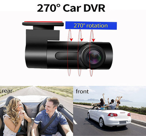 Videocamera con obiettivo girevole di 270 gradi Video in tempo reale sull'app per telefono Mini videoregistratore per auto 1080P Dash <span class=keywords><strong>Cam</strong></span> WIFI a doppia lente - Product Image 2