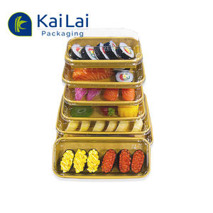 Bandeja de pulpa de sushi de papel reciclado biodegradable Bandeja de papel de transporte Bandeja de sushi de papel de reciclaje de <span class=keywords><strong>comida</strong></span> rápida Desechable - Product Image 3