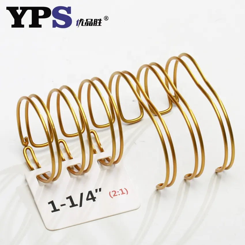 Nylon Coated Stationery und Office Supplies 270 grad Ends Gold Color Binding Double Wire O Coil