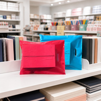 Sacs de courses à poignées découpées en plastique HDPE, résistants à l'humidité, flexibles, pour bijouterie, avec logo personnalisé, pour charcuterie