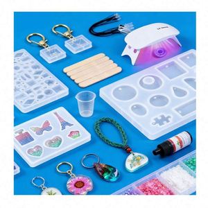 TOYSRUNNER Private Label Jewelry <b>Resin</b> Craft Making Kit Play Crystal <b>Clear</b> Hard Cure UV Light Silicone Molds Tools Accessories - Product Image 5
