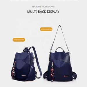 Mochila de estilo simple para mujer, lona Oxford antirrobo, costura de lentejuelas, bolso universitario juvenil, mochila, Mochila/ - Product Image 6