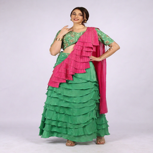 Ropa elegante para celebraciones, vestido de 2 piezas para mujer con drapería, con cuentas y adornos con lentejuelas. - Product Image 1