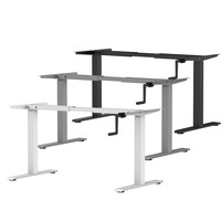 Bureau ergonomique blanc fixe certifié manivelle assis debout bureau Tables réglables en hauteur manuelle bureau d'ordinateur debout