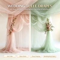 Voile de fond de scène en polyester pour décoration de lieux de réception de mariage en extérieur, rideau de chaise, arche, voile de fond de scène, vente en gros d'usine