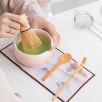 Ensemble de thé matcha japonais avec fouet, support et bols en céramique, logo personnalisé, nouveautés