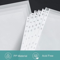 Affiture-Bolsillo de perforación de tamaño A4, 11 agujeros, plástico, PP, transparente, carpeta, Protector de hoja