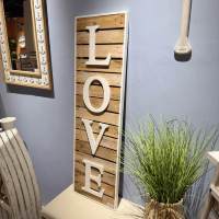 Pays Art Ferme Maison Bois Décor À La Maison Signes Chambre Salon "Amour" Décoration Murale Article Signes