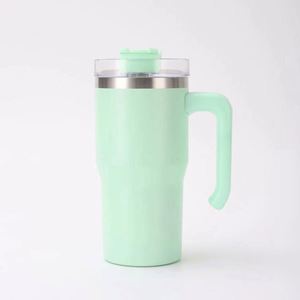Vaso Térmico de 20oz para Estudiantes con Asa y Pajita Abatible, de Acero Inoxidable 304, Aislamiento al Vacío de Doble Pared, en Blanco para Sublimación e Impresión DIY - Product Image 3