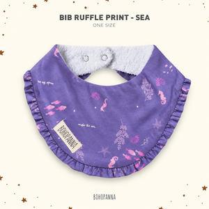Bavoir pour bébé en coton à volants imprimés, bavoir d'alimentation motif dauphin, bavoir à bouton-pression pour nourrisson, unisexe, taille unique, bonne qualité, Bohopanna - Product Image 3