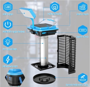 Matamosquitos Eléctrico Inalámbrico con Energía Solar de 4000 mAh, Trampa para Mosquitos y Polillas con Luz Azul Recargable para Patio - Product Image 5