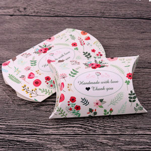 批发定制结婚糖果盒糖果巧克力纸枕头盒热卖派对谢谢小礼品枕头盒 - Product Image 3