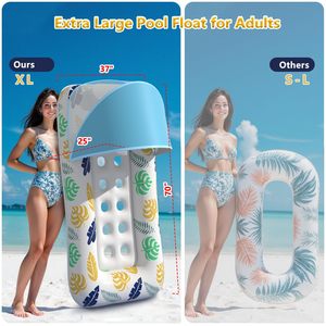 Transat gonflable flottant avec auvent 180x80cm, flotteur de piscine en PVC pour adultes, protection solaire, lit de repos - Product Image 4