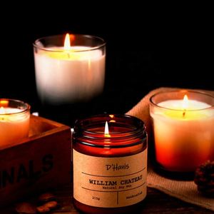 Wholesale Luxury Bespoke Aromatherapy Essential <b>Oil</b> Soy Wax <b>Candle</b> in Amber Glass Jars Canned Scented <b>Candles</b> - Product Image 6
