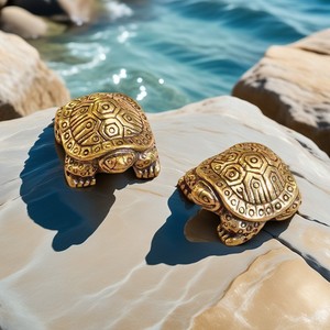 รูปปั้นเต่าทองเหลืองเคอี๋ เถิงเฉียว, งานหัตถกรรมทองแดง, ของตกแต่งสำหรับดื่มชา, สถานที่ท่องเที่ยว, งานรื่นเริงของวัด, ตลาดกลางคืน, งานแสดงสินค้าและ - Product Image 1