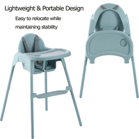 Chaise haute pour bébé réglable fabriquée en usine avec repose-pieds, portable, adaptée aux salons, aux chambres minimalistes et aux hôtels