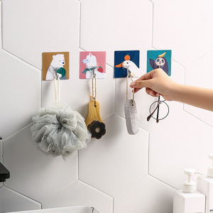 Adhesive Wall Hooks Square Mixed Colors Self-adhesive Home Kitchen Bathroom Novelty Hooks - Product Image 4